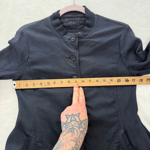 RUNDHOLZ DIP Black Asymmetrical Long Tunic Coat Dress German designer Women's M - Picture 16 of 16